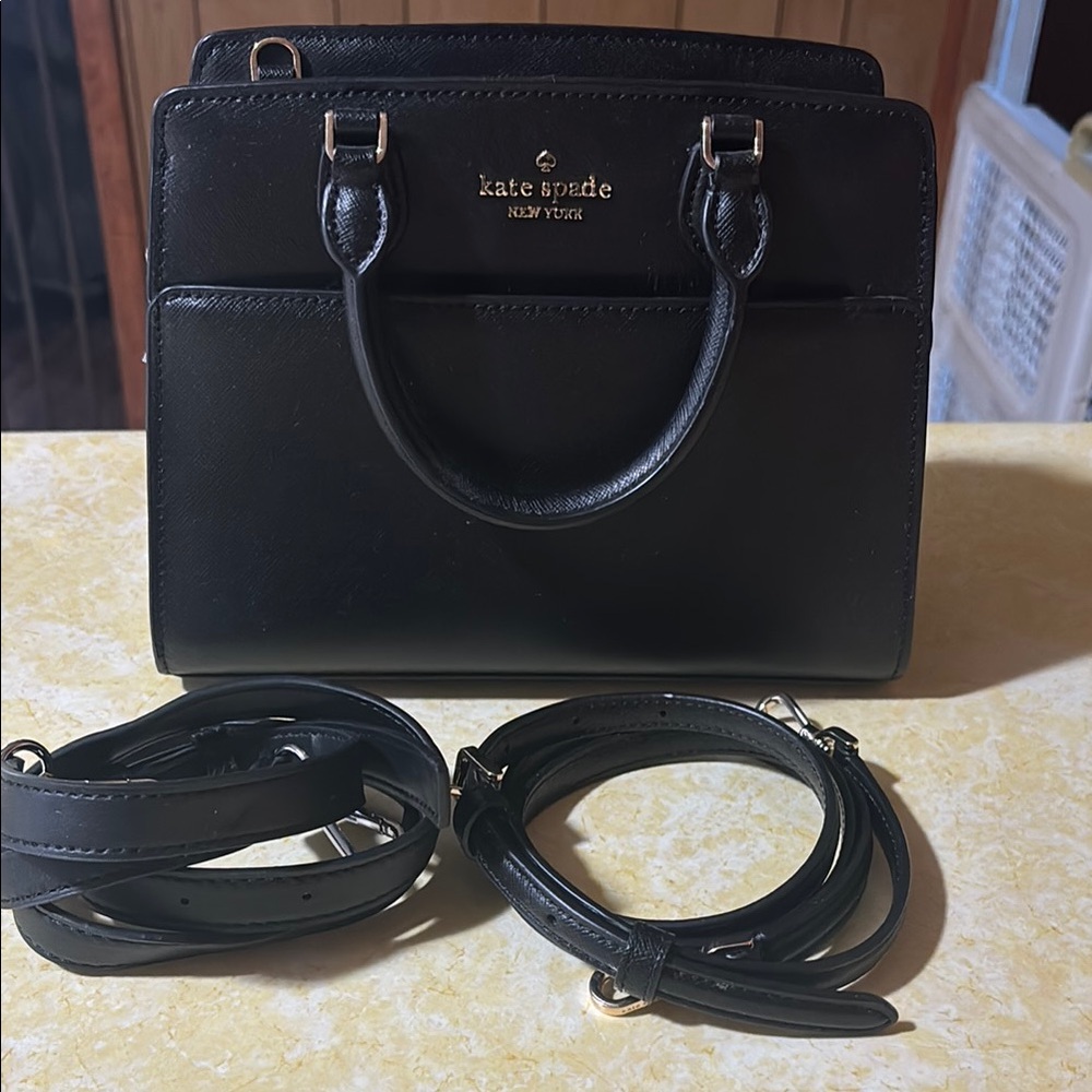 kate spade Black Satchel with Gold Hardware
